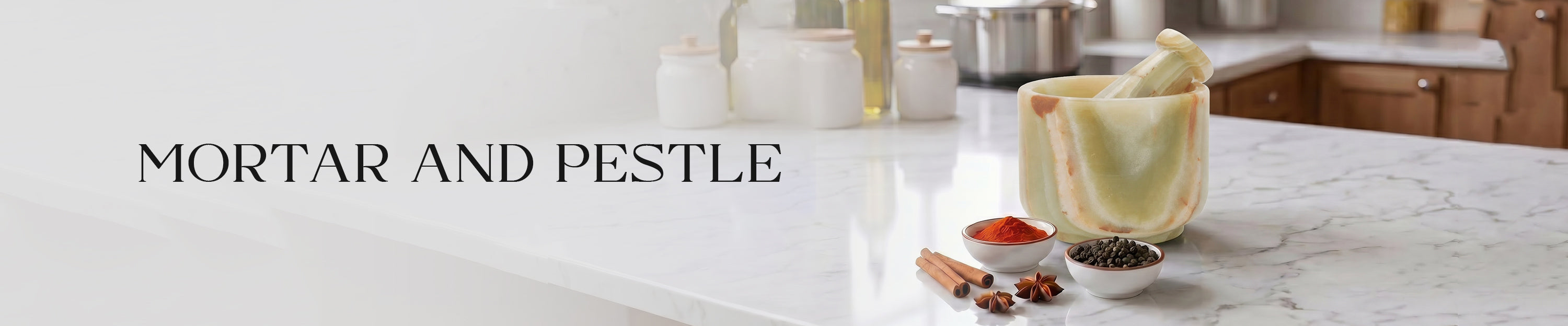 Round Marble Mortar and Pestle
