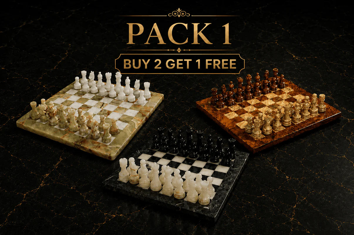 Triple the Fun: Buy 2 Marble Chess Sets, Get 1 Free