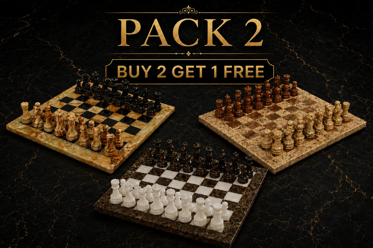 Triple the Fun: Buy 2 Marble Chess Sets, Get 1 Free