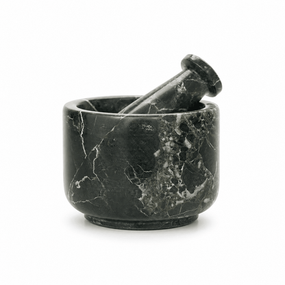 Black Zebra Mortar And Pestle (4 inch)