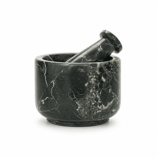 Black Zebra Mortar And Pestle (4 inch)