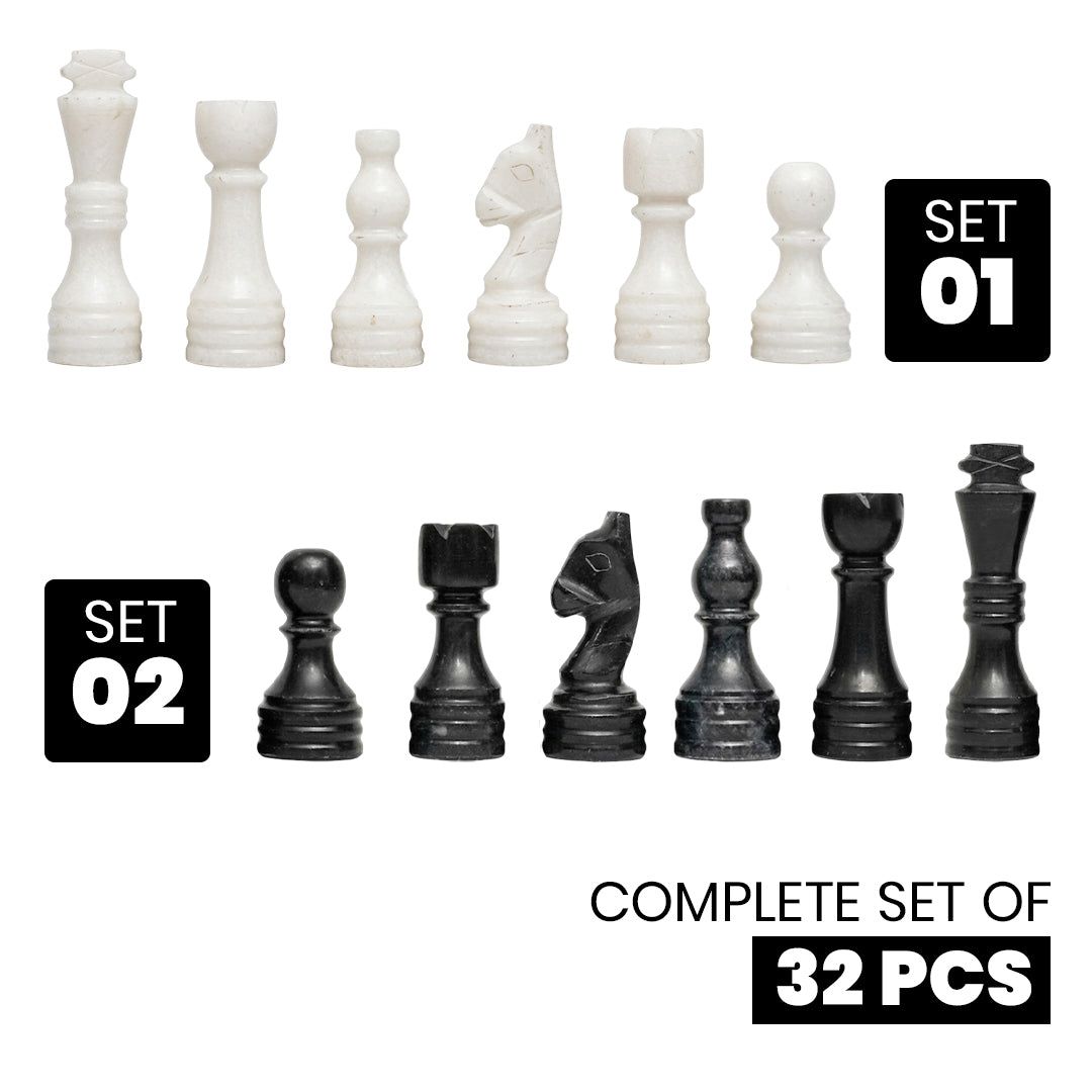 Black and White Chess Pieces for 12 to 16 Inches Board