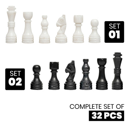 Black and White Chess Pieces for 12 to 16 Inches Board