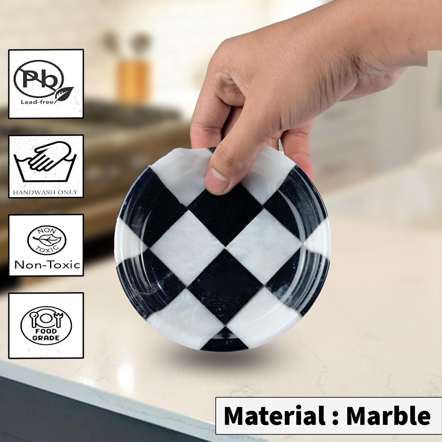 Black and White Marble Spoon Rest