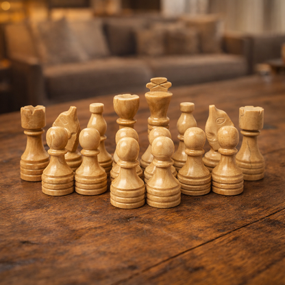 Grey Oceanic and Verona Marble Chess Pieces for 12 to 16 Inches Board - (Pieces Only)