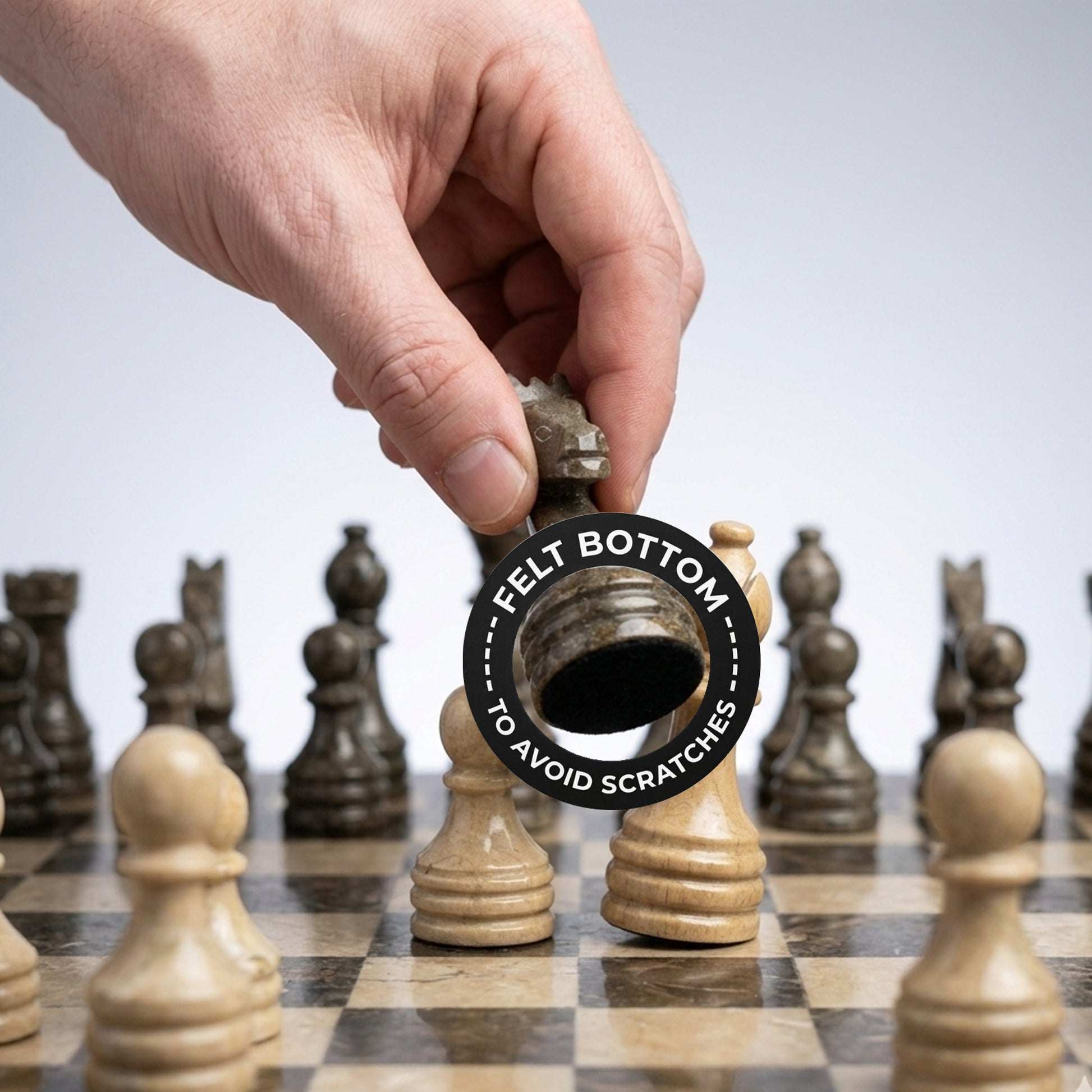 Grey and Verona Marble Chess Set 12 Inches