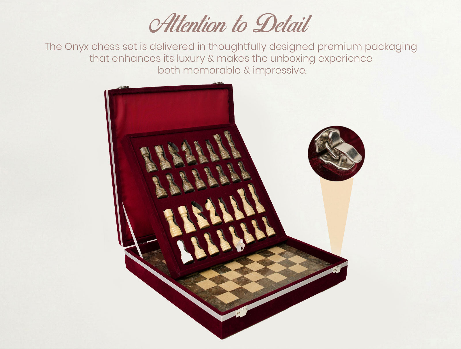 Grey and Verona Marble Chess Set 12 Inches