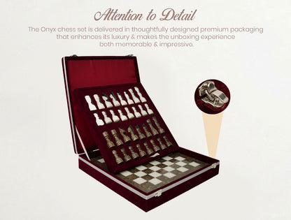 Grey and White High Quality Marble Chess Set 12 Inches