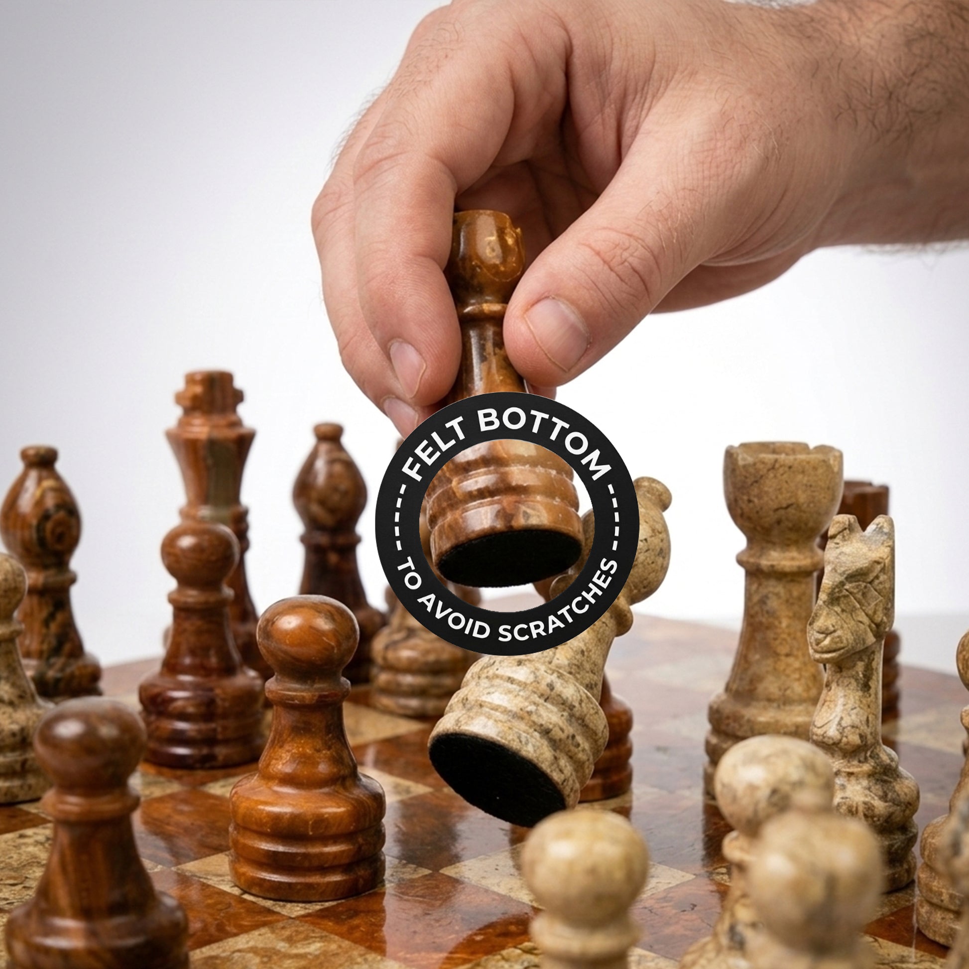 Multi Coral Premium Handmade Chess Set 12 Inches
