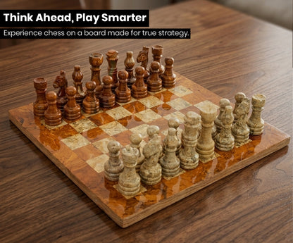 Multi Coral Premium Handmade Chess Set 12 Inches