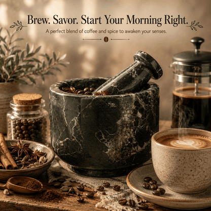 Black Zebra Mortar And Pestle (4 inch)