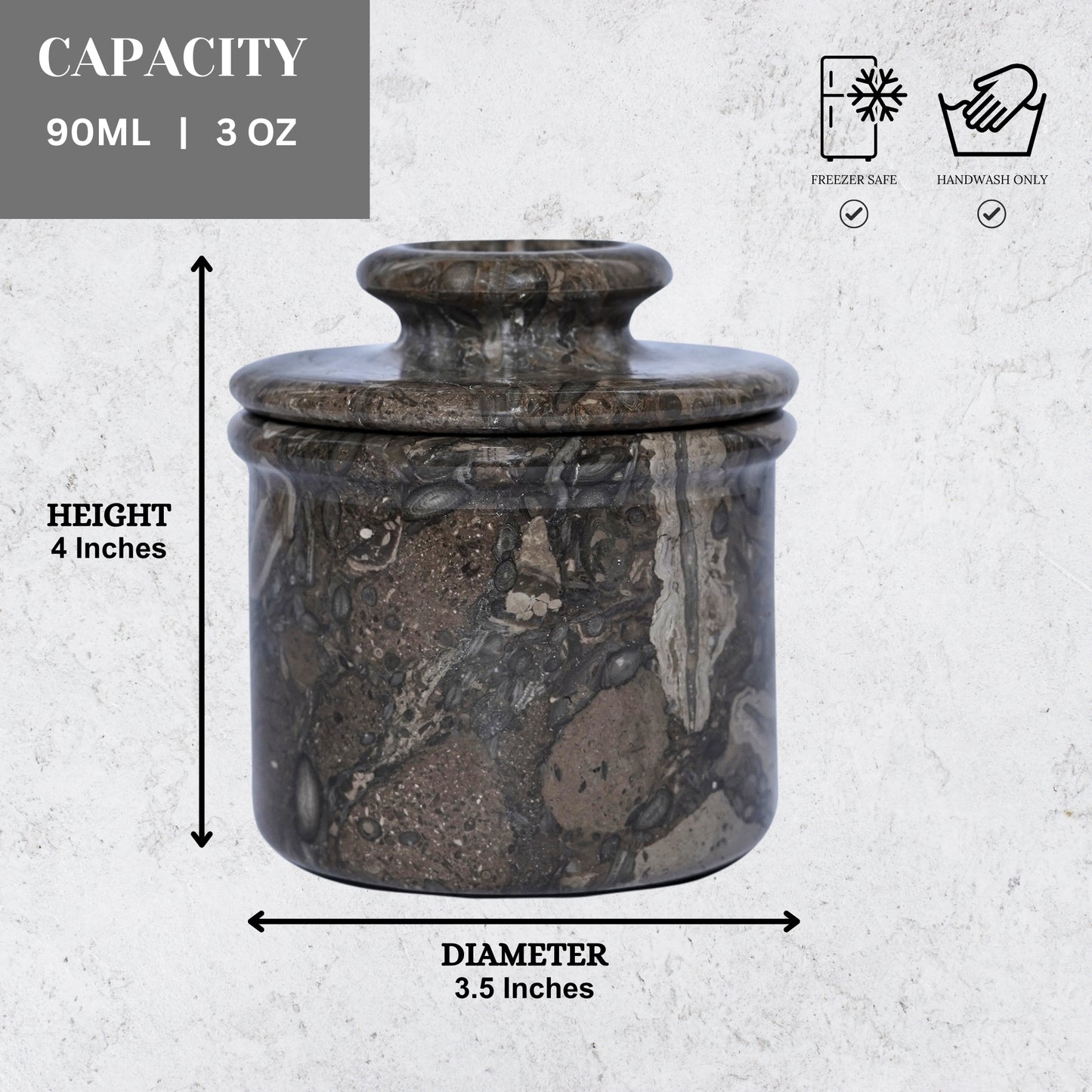Oceanic Marble Butter Keeper with Lid
