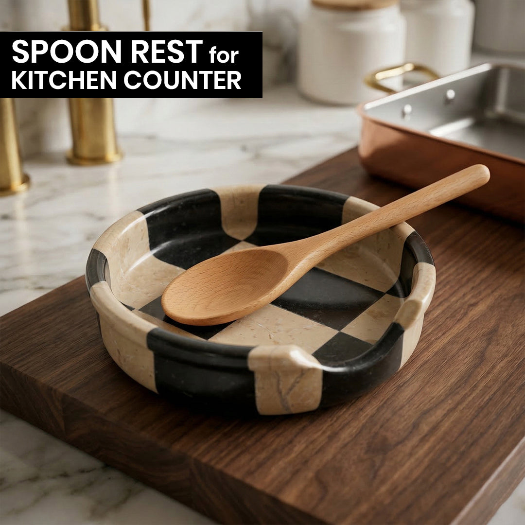 Verona Black Marble Spoon Rest