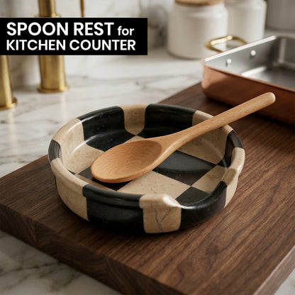 Verona Black Marble Spoon Rest