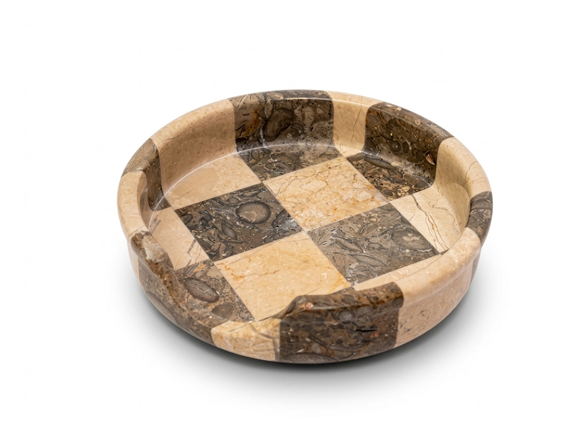 Verona Oceanic Marble Spoon Rest - Premium Marble Checkered Design