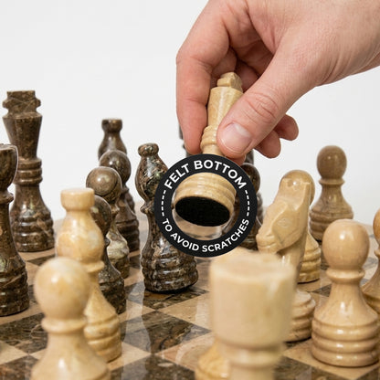 Verona and Grey Marble Chess Set 12 Inches