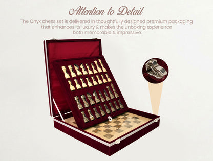 Verona and Grey Marble Chess Set 12 Inches