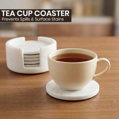 White Round Marble Coaster