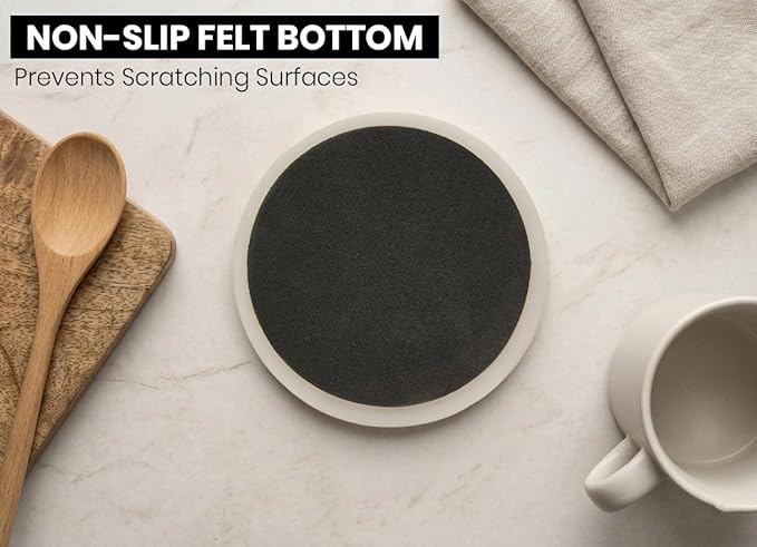 White Round Marble Coaster