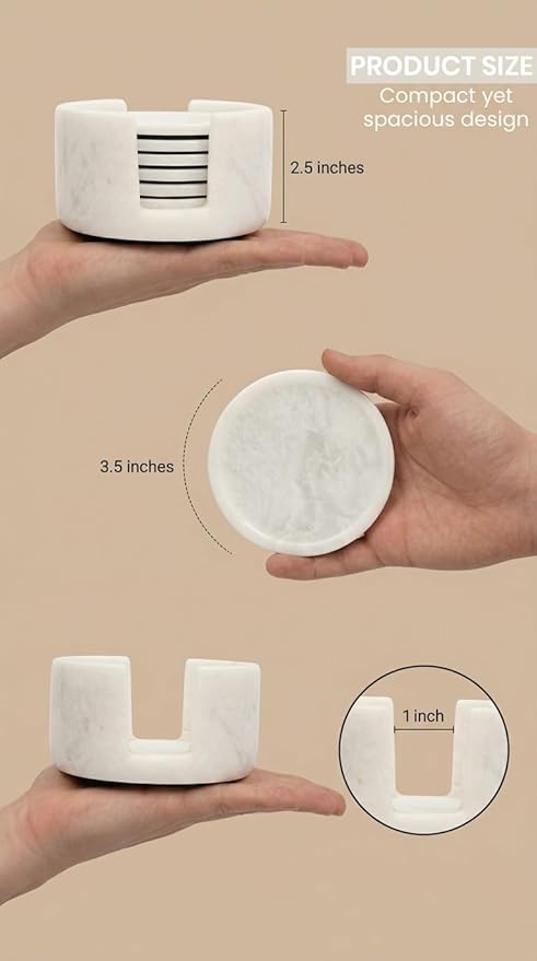 White Round Marble Coaster
