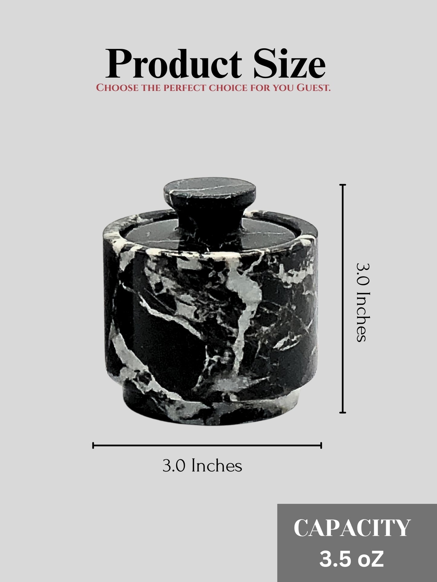 White & Black Zebra Marble Salt Cellar