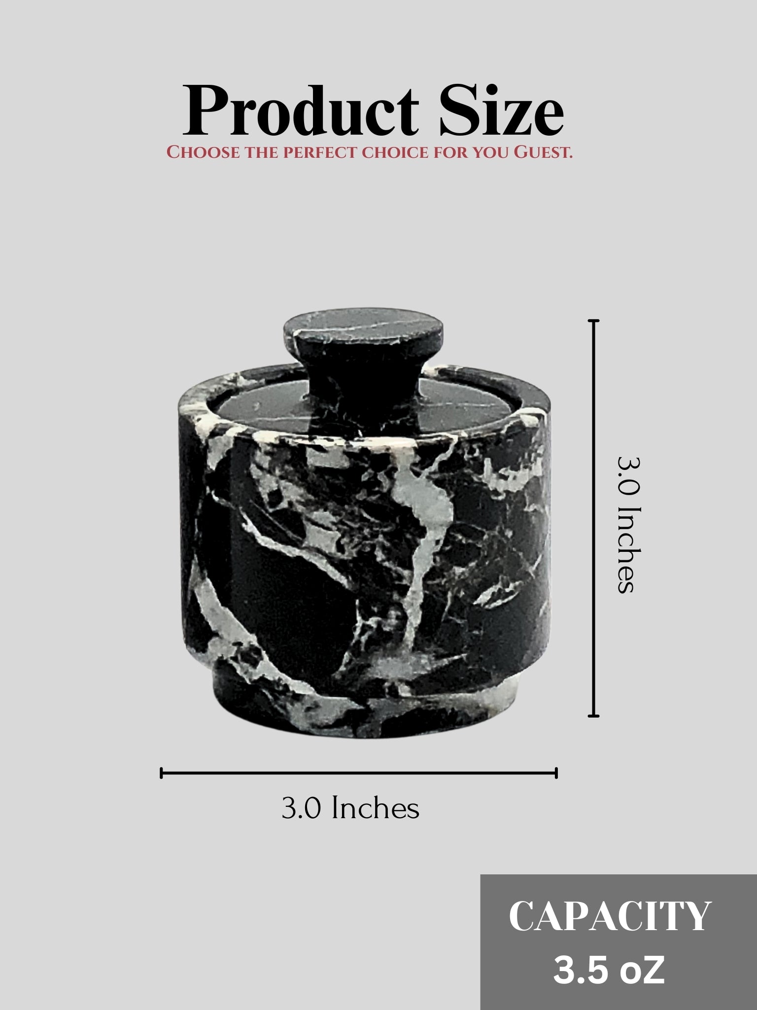White & Black Zebra Marble Salt Cellar
