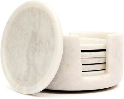 White Round Marble Coaster