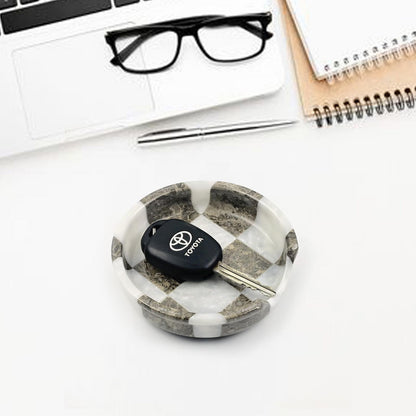 White and Grey Marble Spoon Rest - Checkered Style | OceanicX