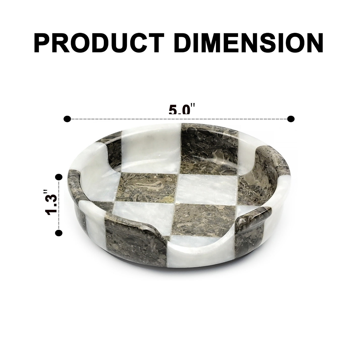 White and Grey Marble Spoon Rest - Checkered Style | OceanicX