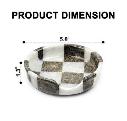 White and Grey Marble Spoon Rest - Checkered Style | OceanicX