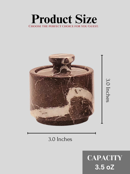 White and Red Marble Salt Cellar