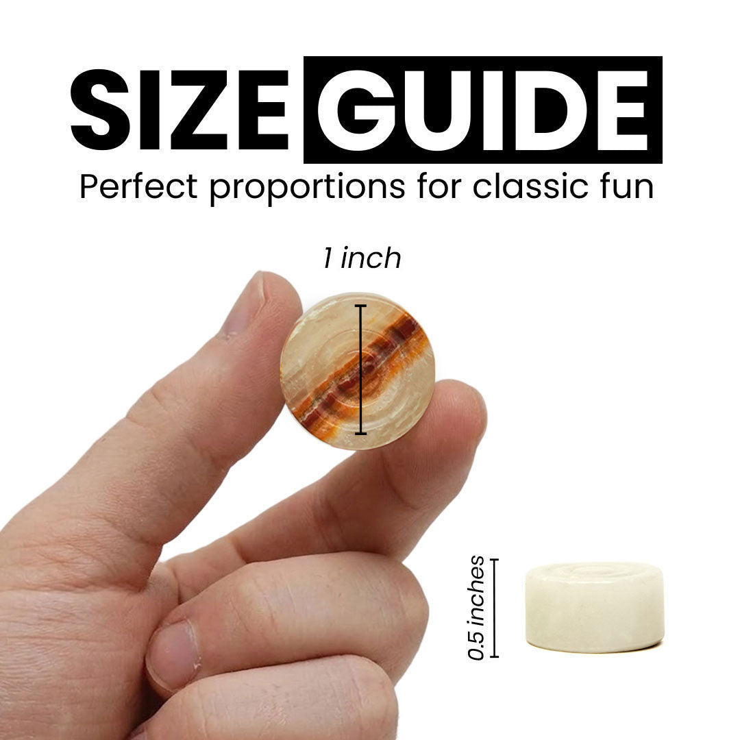 White and Green Onyx Marble Checkers Set - (32 Premium Pieces )