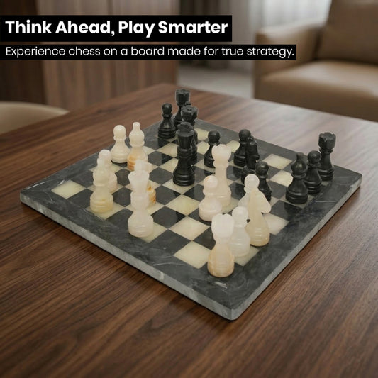 Black Onyx Chess Set 12 Inches