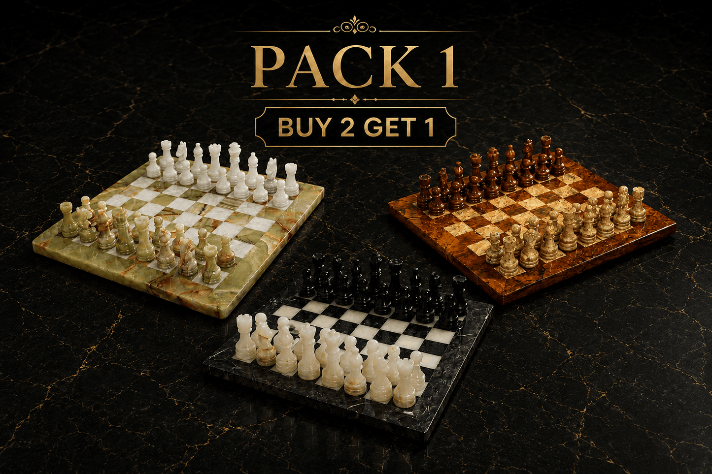 Triple the Fun: Buy 2 Marble Chess Sets, Get 1 Free