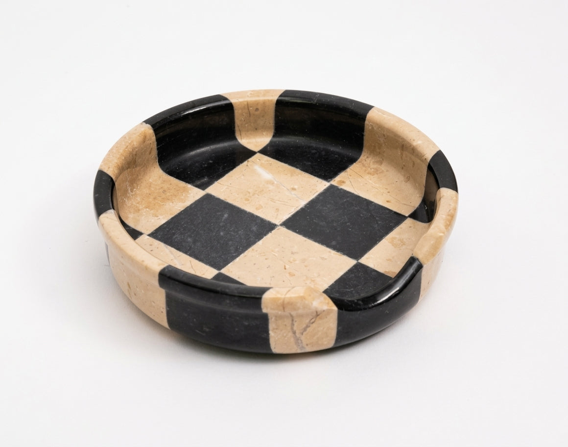 Verona Black Marble Spoon Rest - Checkered Design | OceanicX