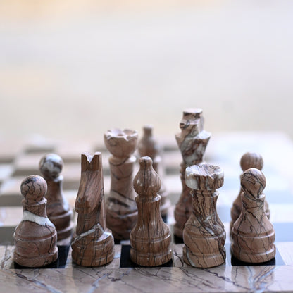 High Quality Handmade Pink Marina and Black Chess Pieces Only for 12 to 16 Inches Board