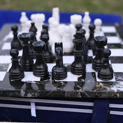High Quality Handmade Black Zebra and White Chess Pieces Only for 12 to 16 Inches Board